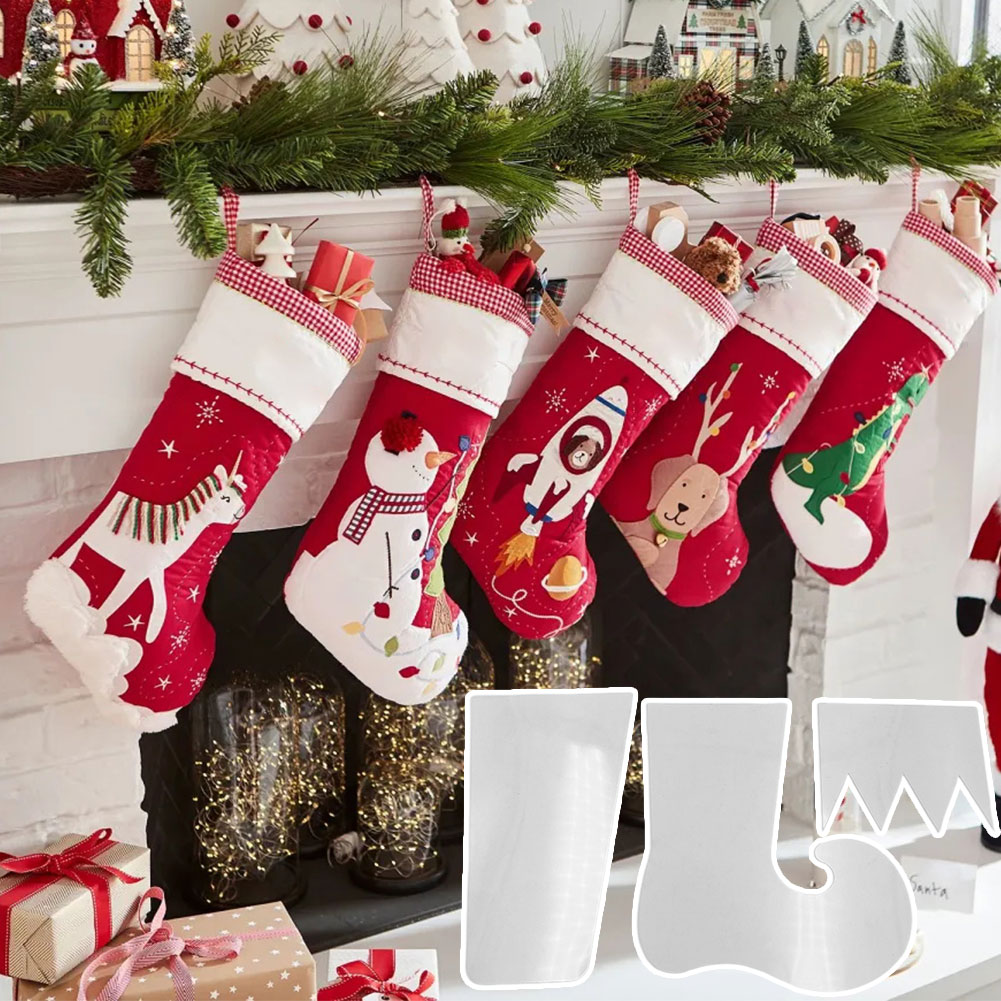 Embroidery Xmas Stocking - Plantilla de medias de Navidad personalizada