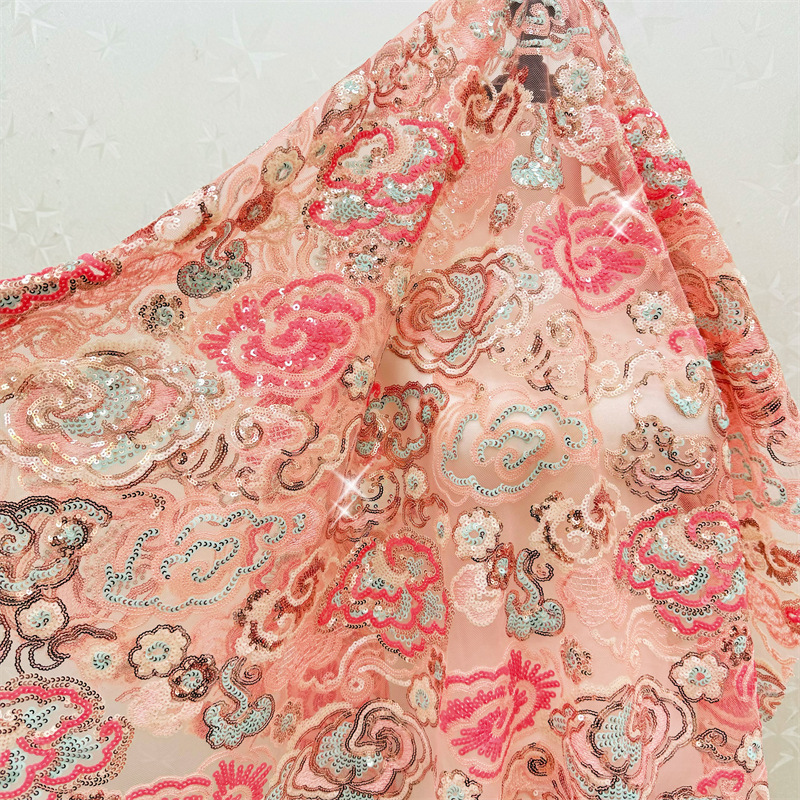 Embroidery Gradient - 2 yardas/lote, tela de encaje con