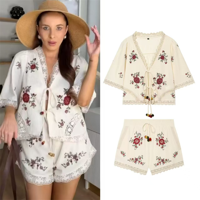 Embroidery Cardigan - Conjunto de Verano 2026 para Mujer,