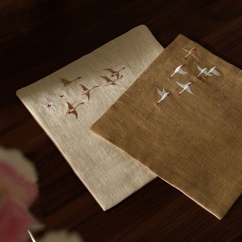Embroidery Towel - Toalla de té de dos colores
