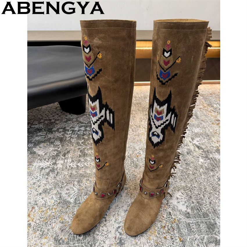 Embroidery Yes - ABENGYA 2026 invierno nuevas botas hasta