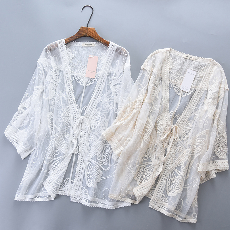 Embroidery Cardigan - Cárdigan informal de verano para mujer,