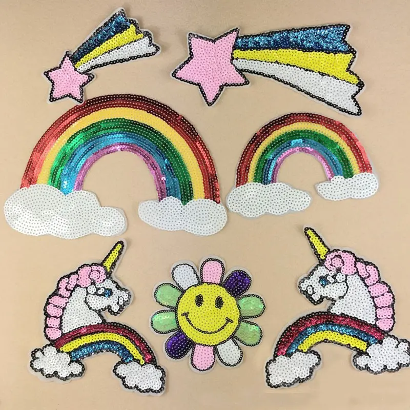 Embroidery Unicorn - Parches bordados de lentejuelas de unicornio