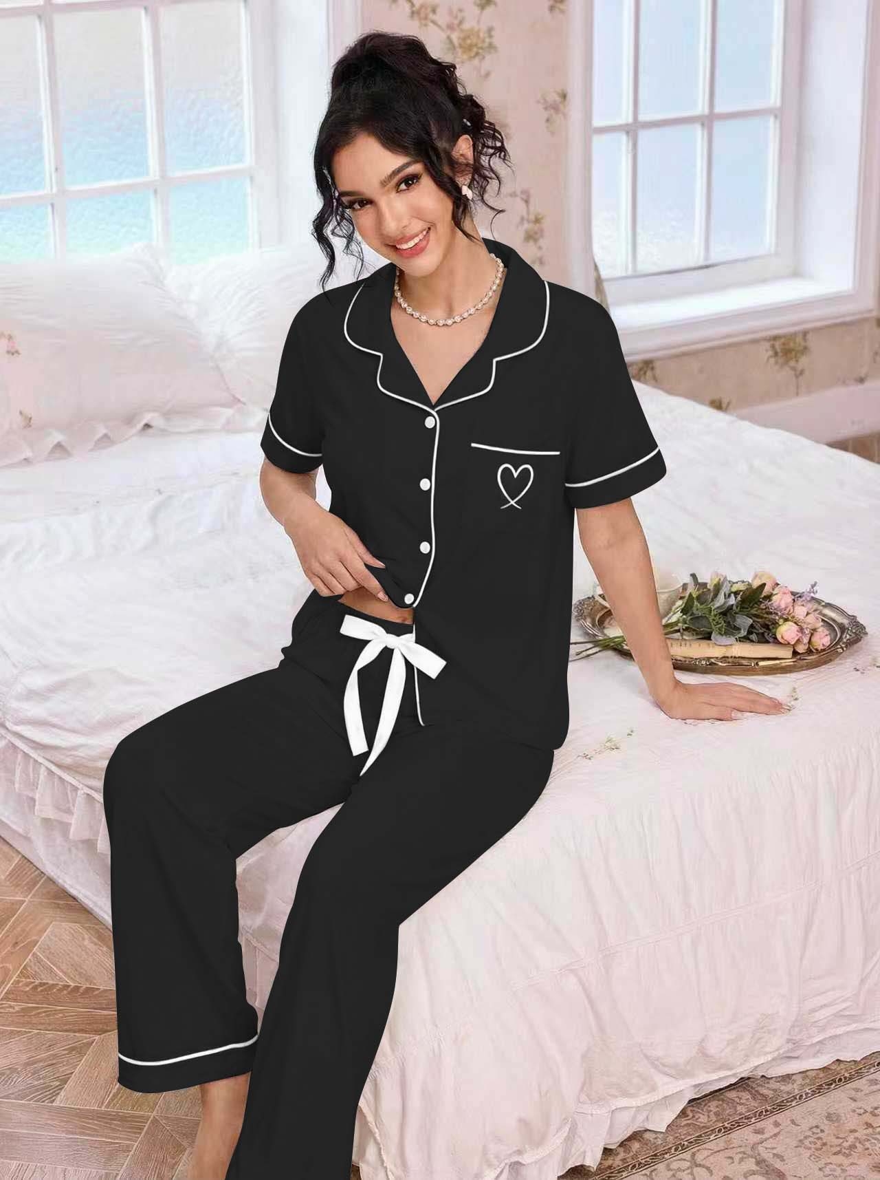 Embroidery In The Piece - Conjunto de Pijama para Mujer con