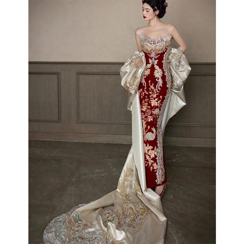 Vestido de Novia Chino Xiuhe 2 - Embroidery In Indonesia reseña y precio