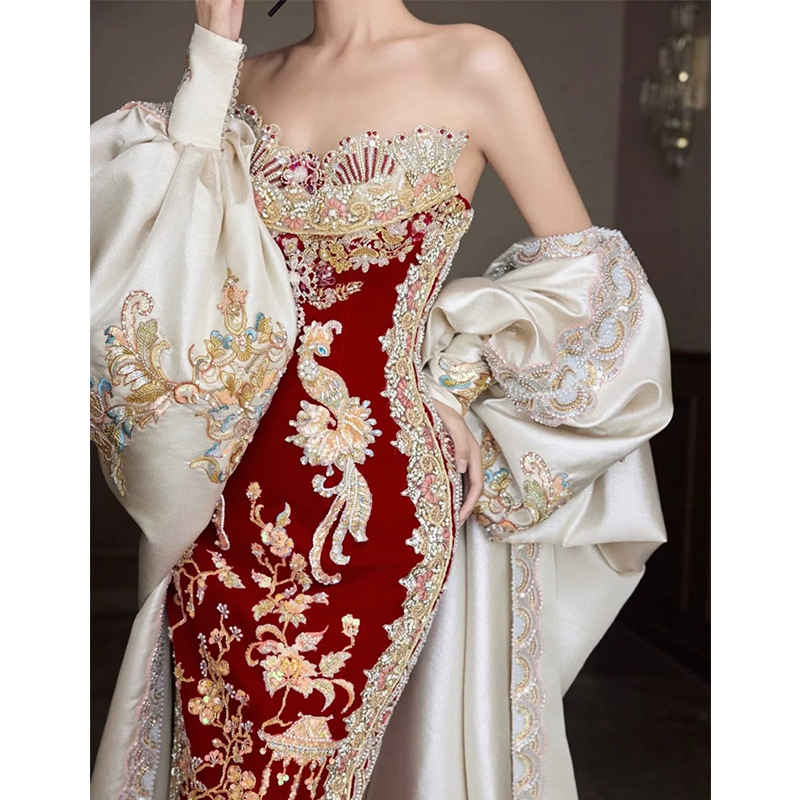 Vestido de Novia Chino Xiuhe 2 - Embroidery In Indonesia reseña y precio
