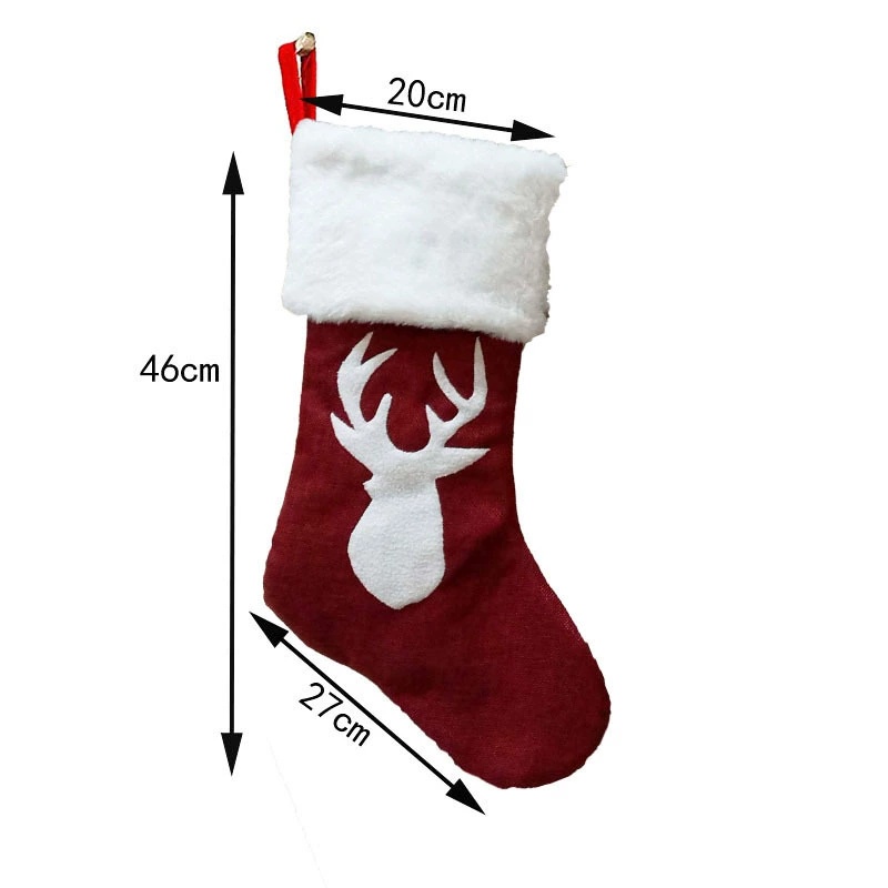 Medias rojas de Papá Noel, bol - Embroidery Xmas Stocking reseña y precio
