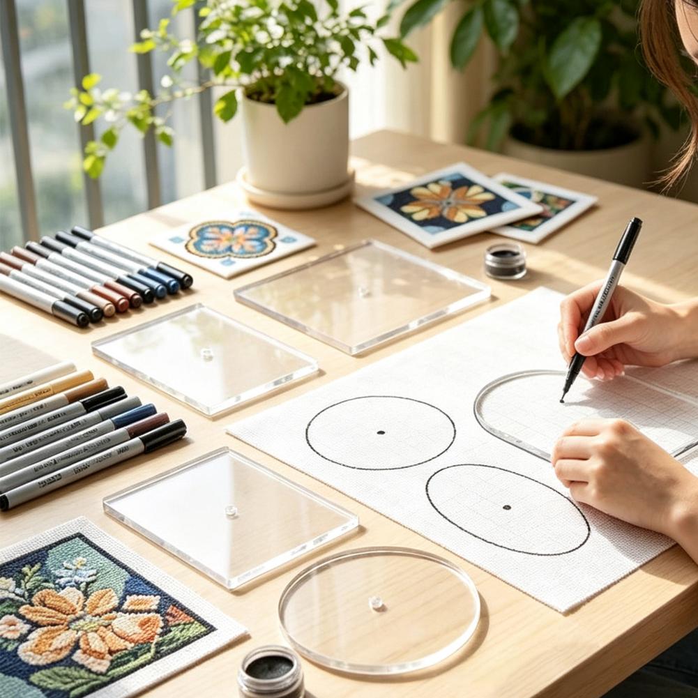 Juego de 5 plantillas acrílica - Embroidery Canvas reseña y precio