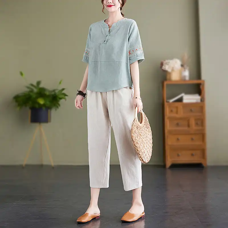 Conjunto de Dos Piezas de Lino - Embroidery Class reseña y precio