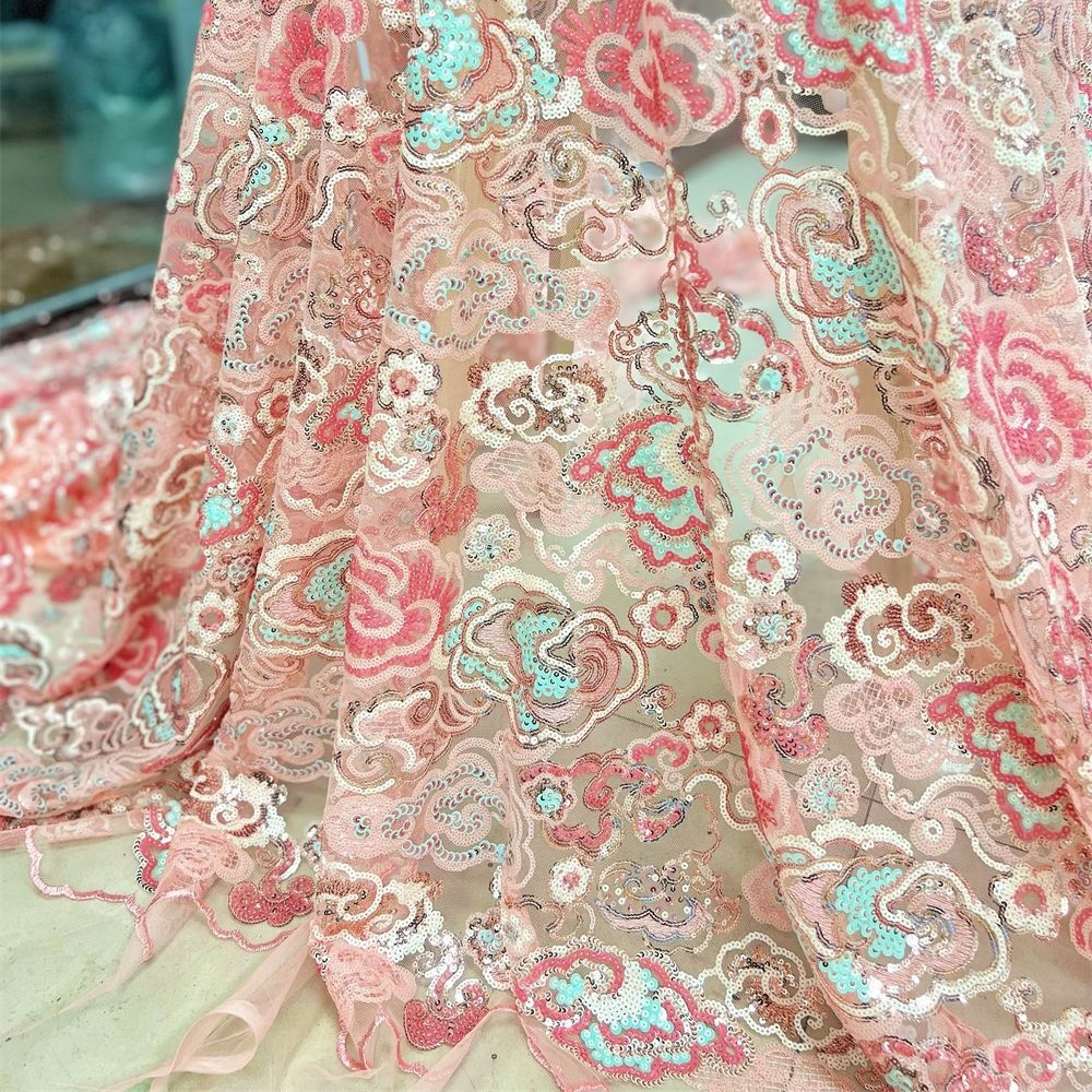 2 yardas/lote, tela de encaje  - Embroidery Gradient reseña y precio