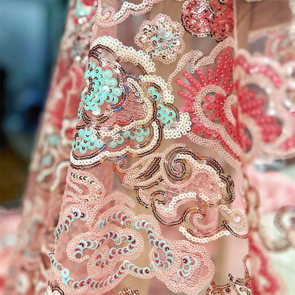 2 yardas/lote, tela de encaje  - Embroidery Gradient reseña y precio