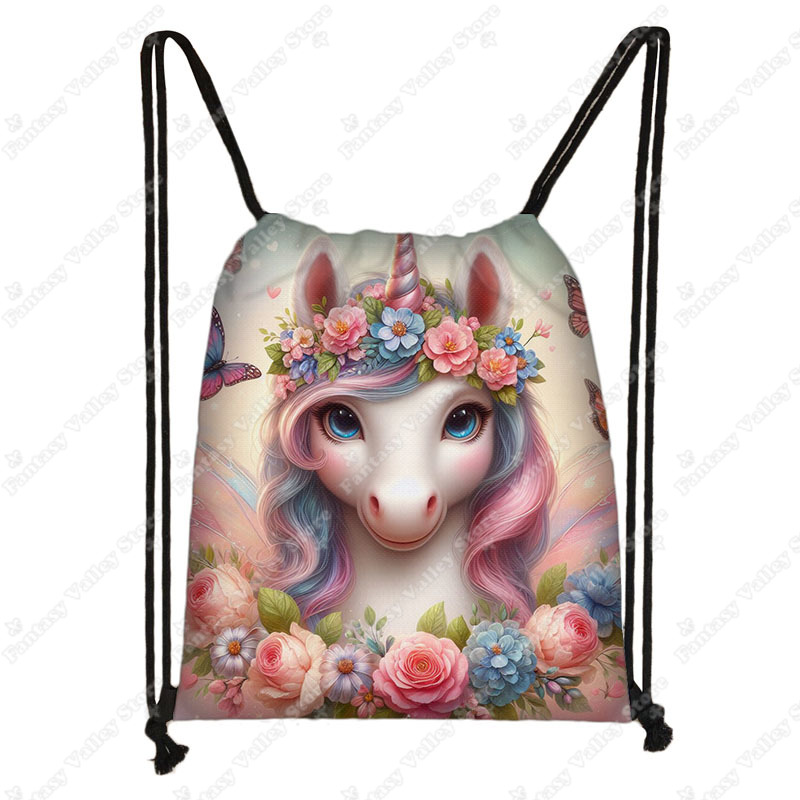 Bolsa con cordón y estampado d - Embroidery Unicorn reseña y precio