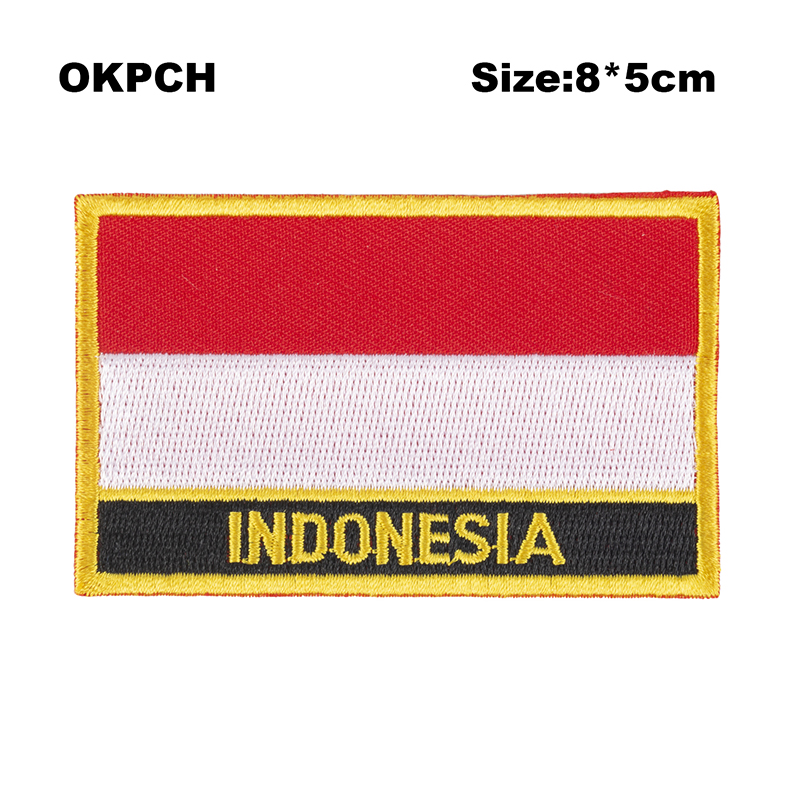 Parches bordados de bandera de - Embroidery In Indonesia reseña y precio