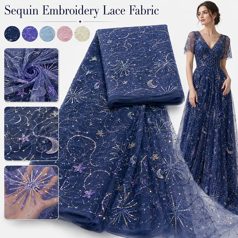 Tela de Tul Bordada con Lentej - Embroidery Gradient reseña y precio