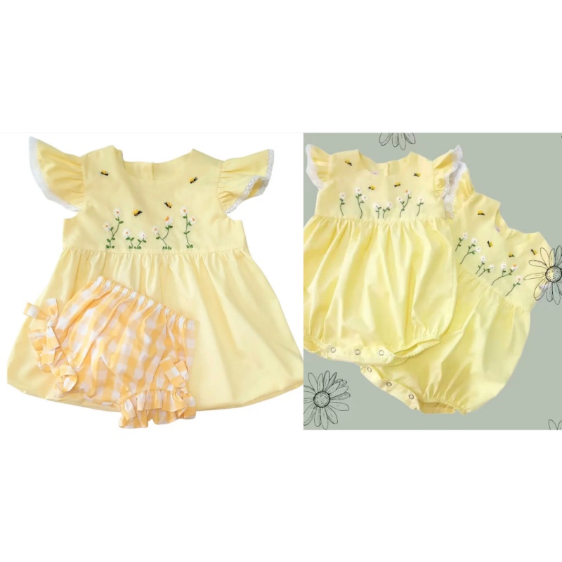 Conjunto de 2 piezas de verano - Embroidery Yellow Dress reseña y precio