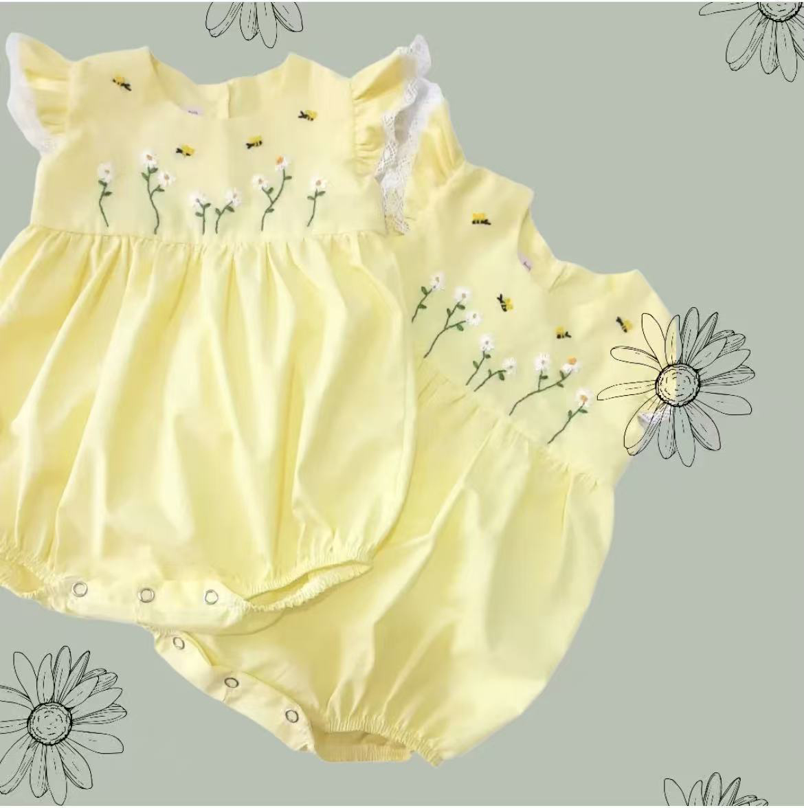 Conjunto de 2 piezas de verano - Embroidery Yellow Dress reseña y precio