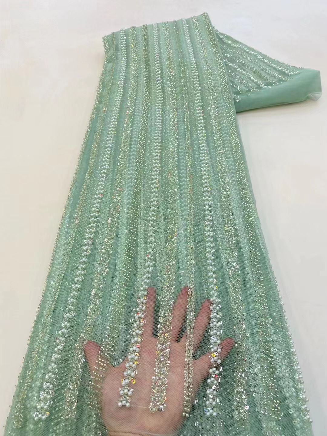 Tela de encaje de tul nigerian - Embroidery Gradient reseña y precio