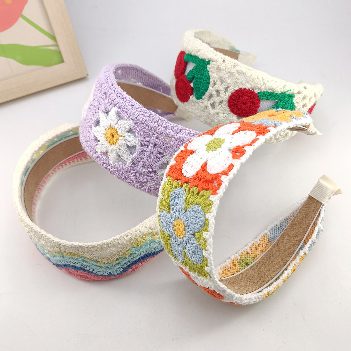 Diadema ancha de lana tejida c - Embroidery Zone reseña y precio