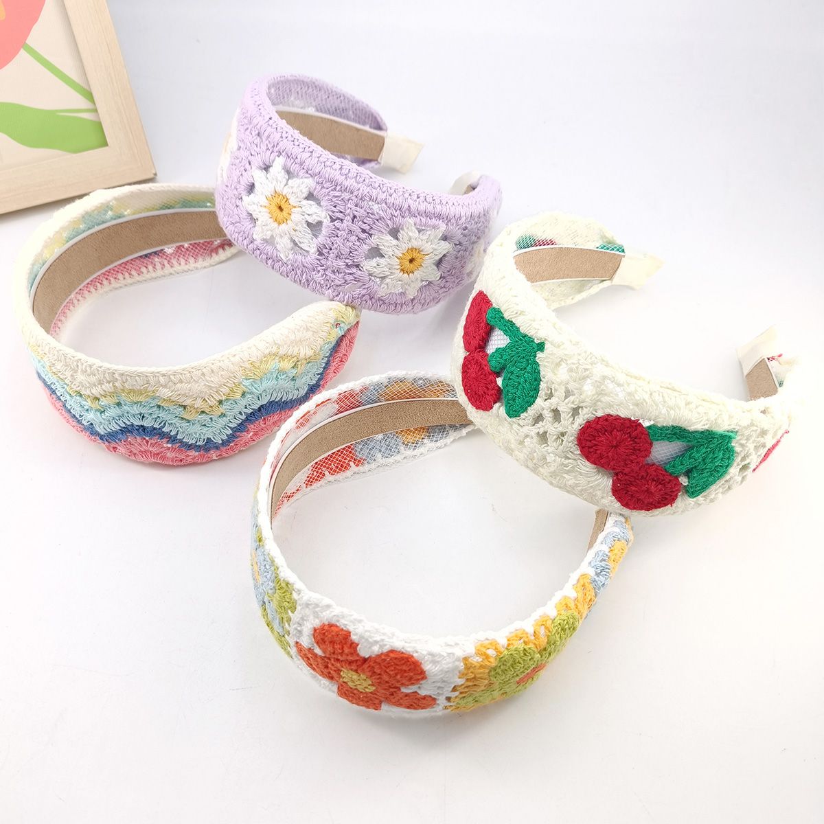 Diadema ancha de lana tejida c - Embroidery Zone reseña y precio