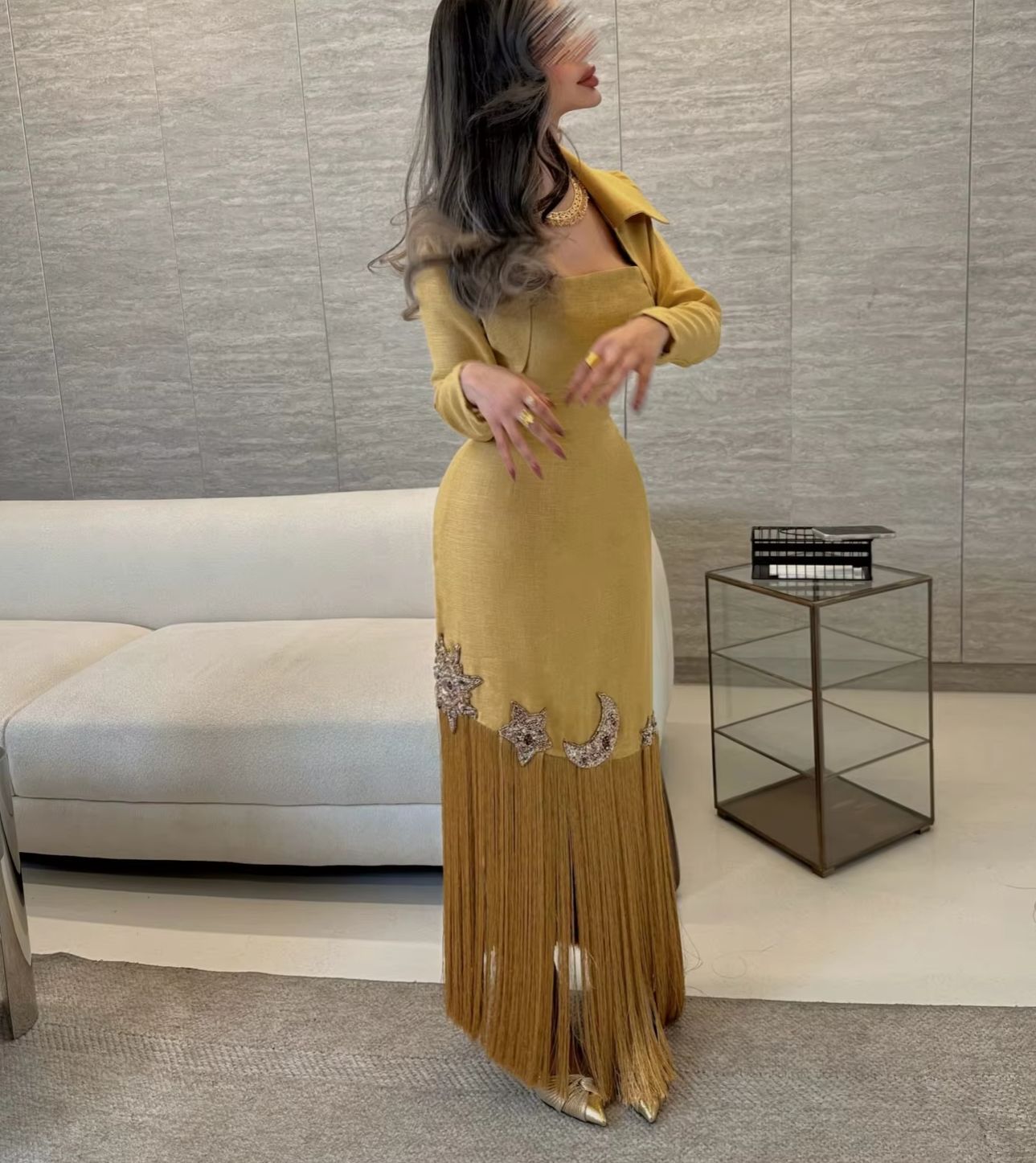Vestidos de Noche Elegantes Pe - Embroidery Yellow Dress reseña y precio